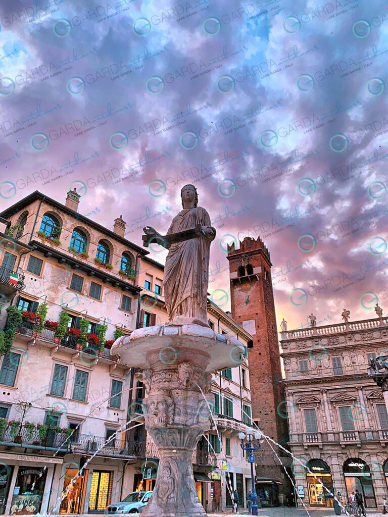 Verona – sunset in Piazza Erbe
