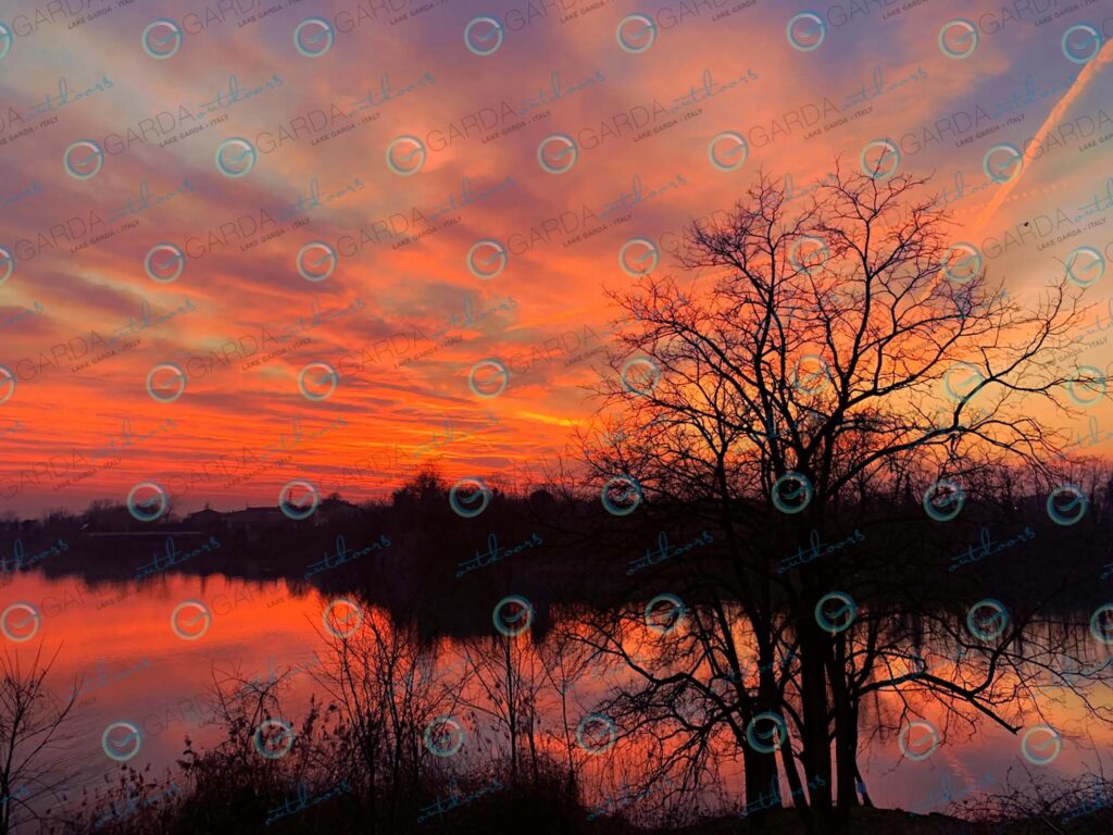 Sunset in the countryside of Verona